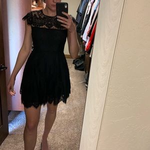 Black dress with lace overlay